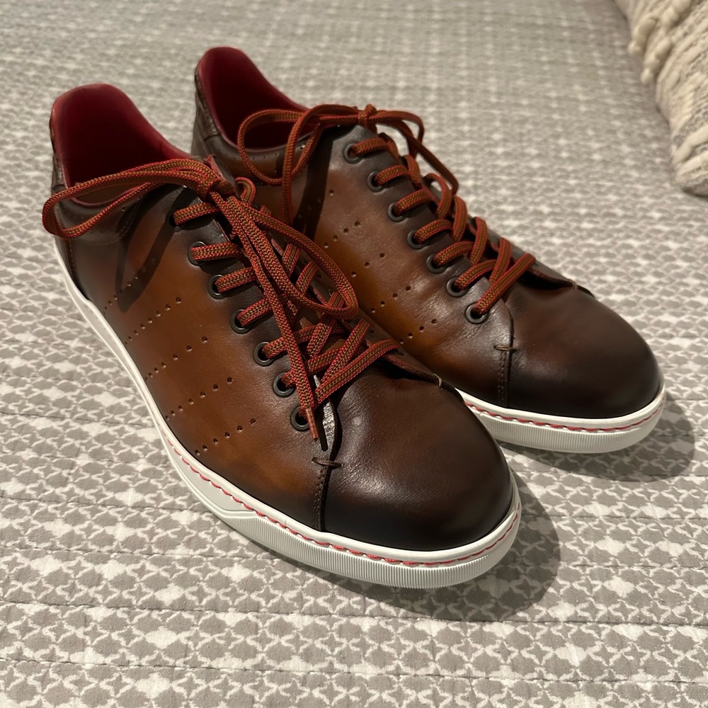 Zelli Russo Burnished Italian Calfskin Sneaker Brown (Size 10.5)